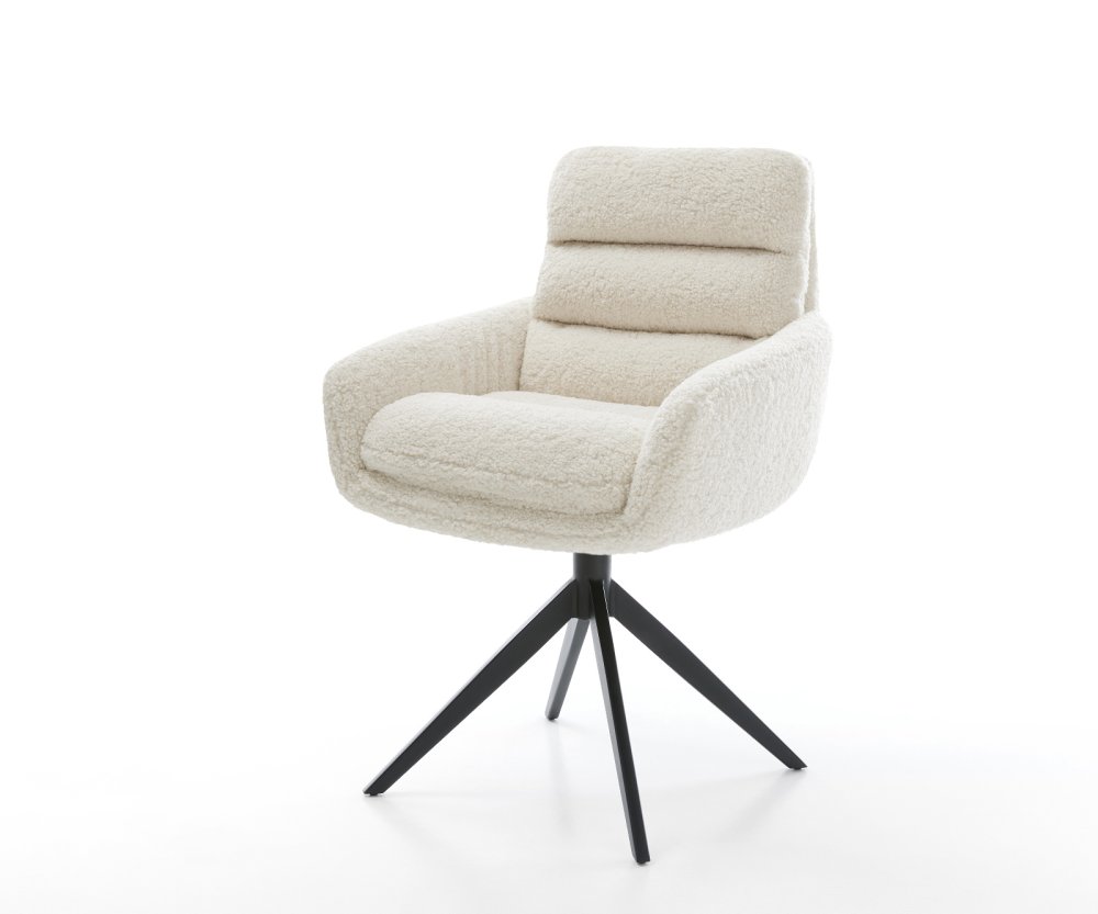 Jedálenská stolička Abelia-Flex s opierkami teddy látka béžová krížová