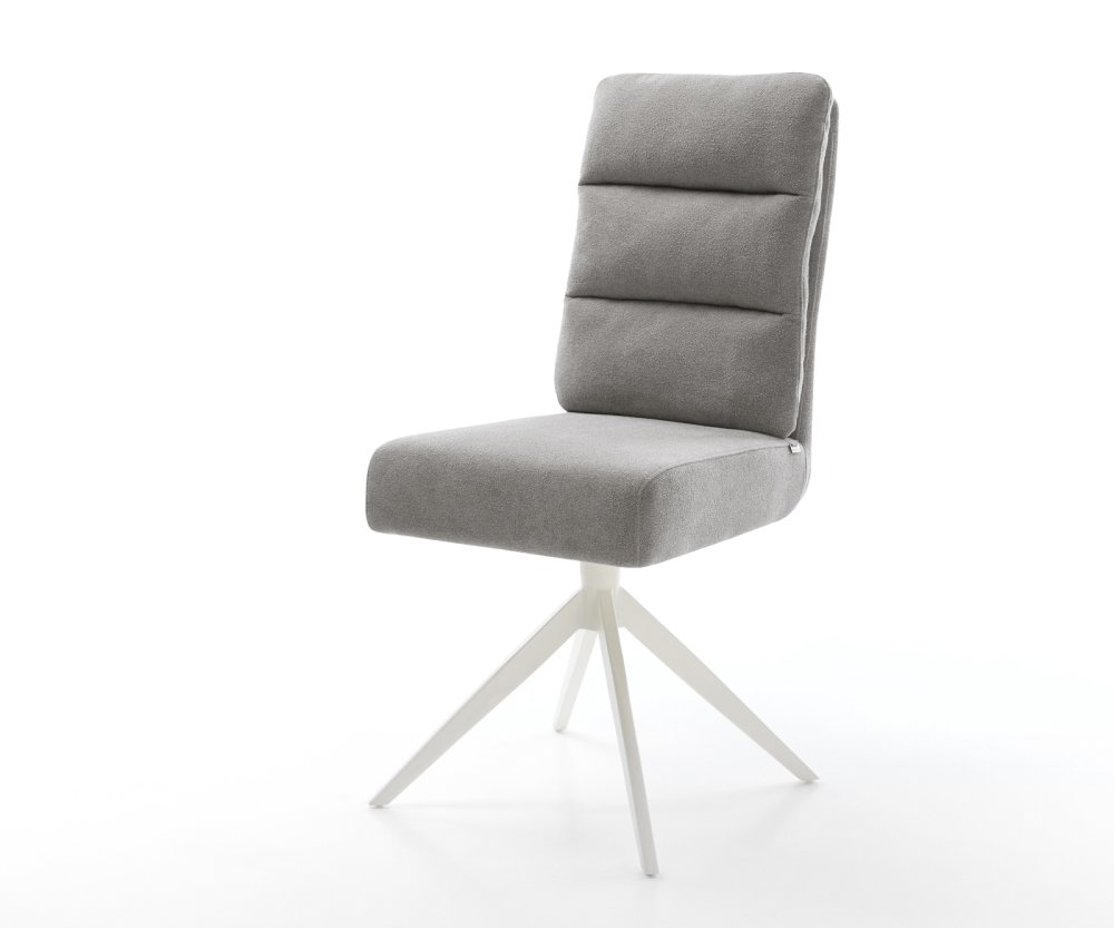 Jedálenská stolička Pela-Flex tkanina mäkký sivá krížová podstava