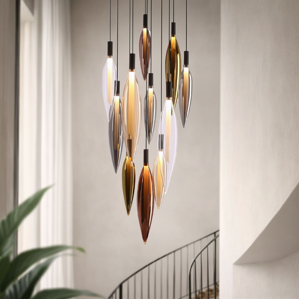 Levně Lampa wisząca Nordic szklane tuby kolorowe do salonu