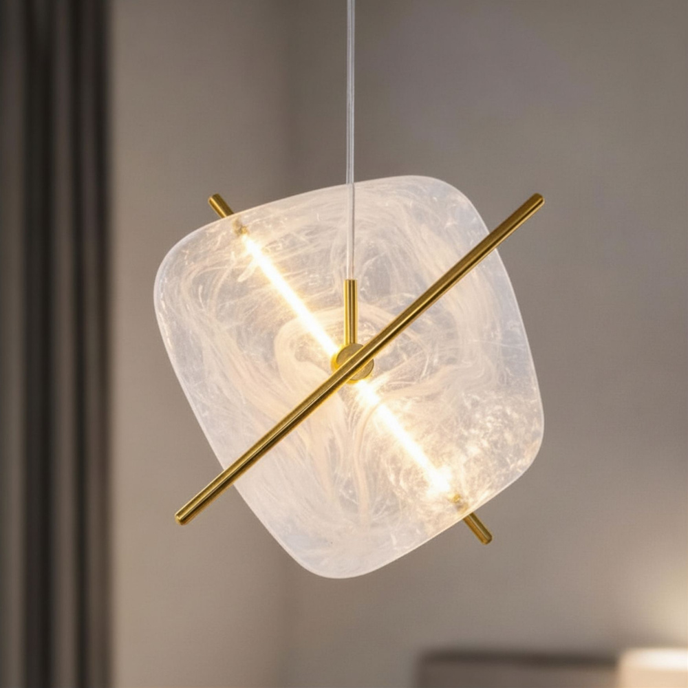 Levně RELAX lampa wiszaca kwadrat brązowy 15W LED 3000K klosz biały