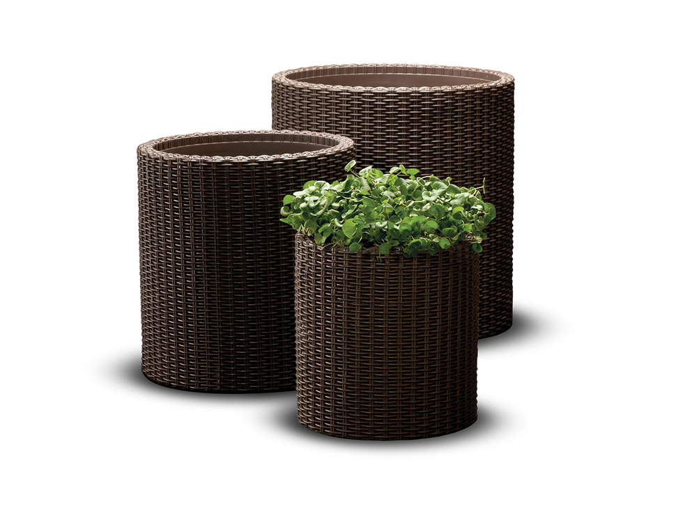 Set kvetináčov CYLINDER S+M+L polyratan Keter