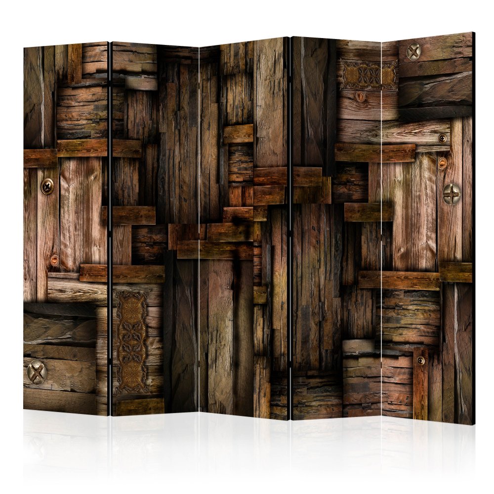 Paraván Wooden puzzle Dekorhome 135x172 cm (3-dílný)