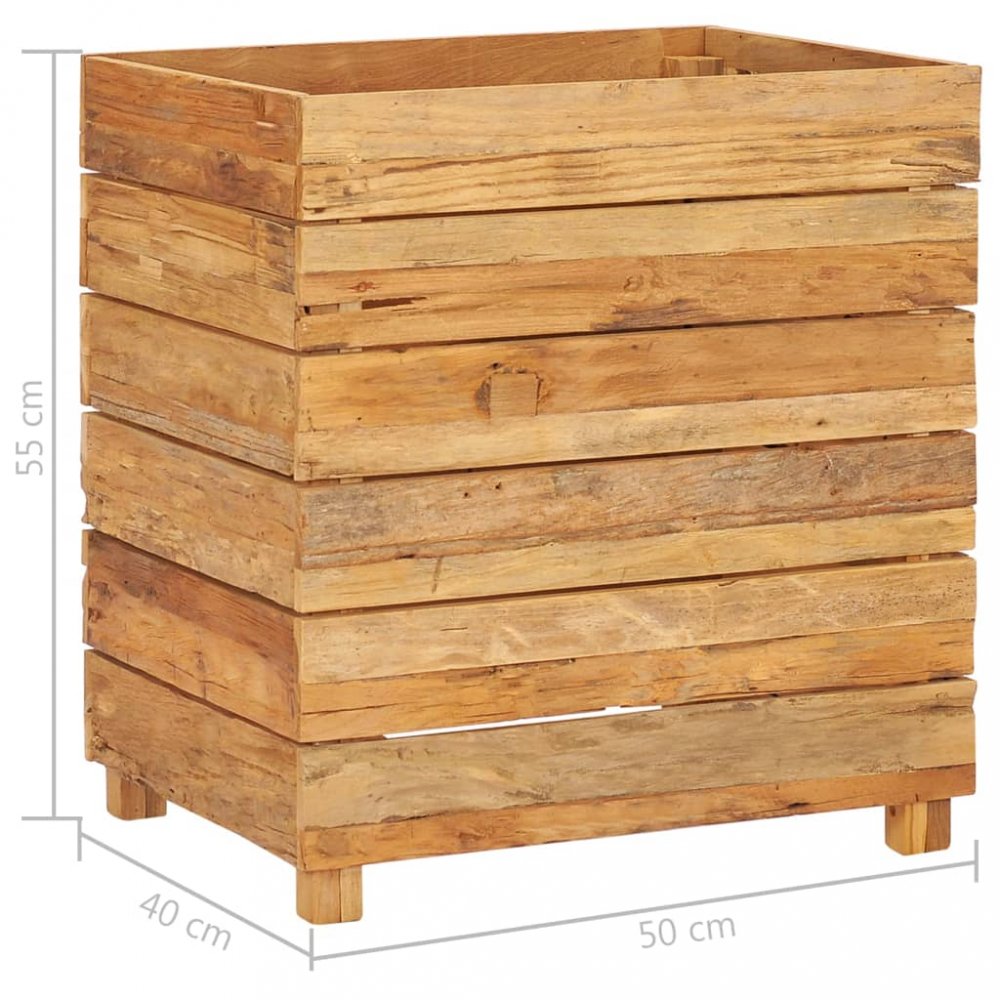 Zahradní truhlík teakové dřevo Dekorhome 50x40x55 cm,Zahradní truhlík teakové dřevo Dekorhome 50x40x