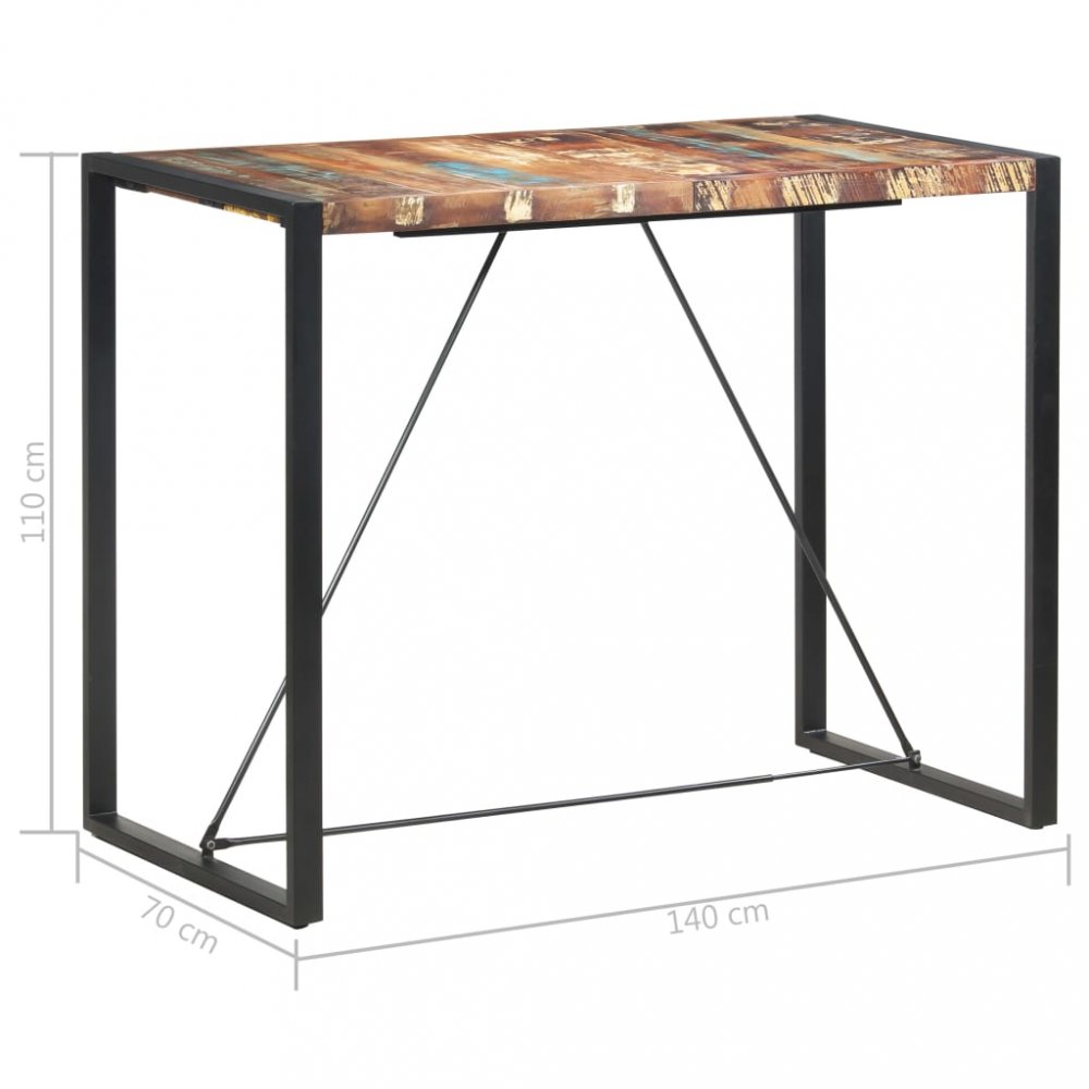 Barový stůl hnědá / černá Dekorhome 140x70x110 cm