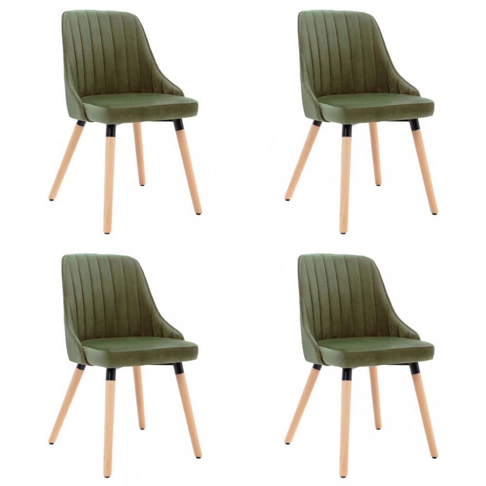 E-shop Jídelní židle 4 ks látka / buk  Světle zelená,Jídelní židle 4 ks látka / buk  Světle zelená
