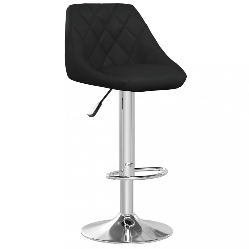 E-shop Barová židle umělá kůže / chrom  Černá,Barová židle umělá kůže / chrom  Černá