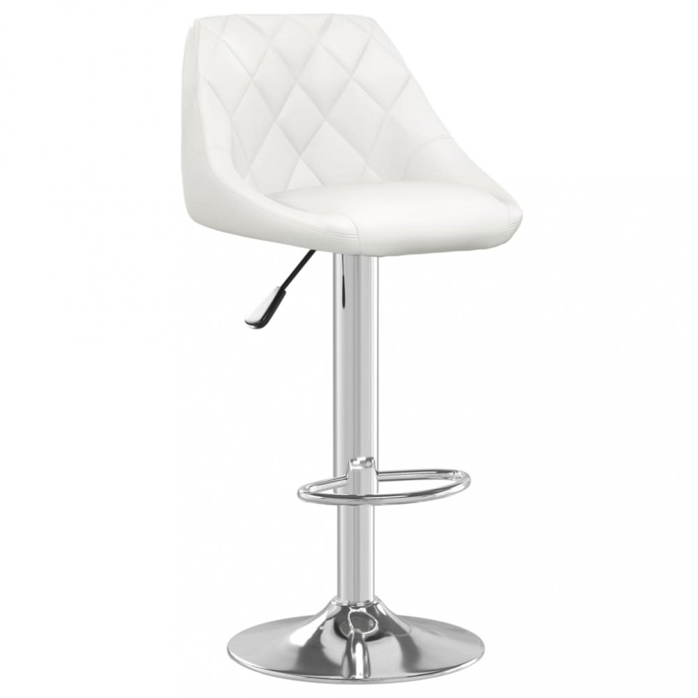 E-shop Barová židle umělá kůže / chrom  Bílá,Barová židle umělá kůže / chrom  Bílá