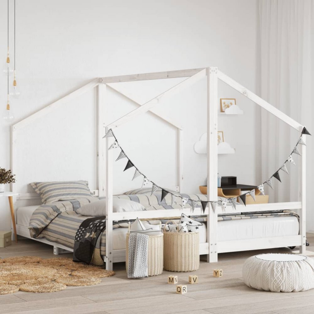 Dvojitá detská domčeková posteľ Dekorhome 80 x 160 cm