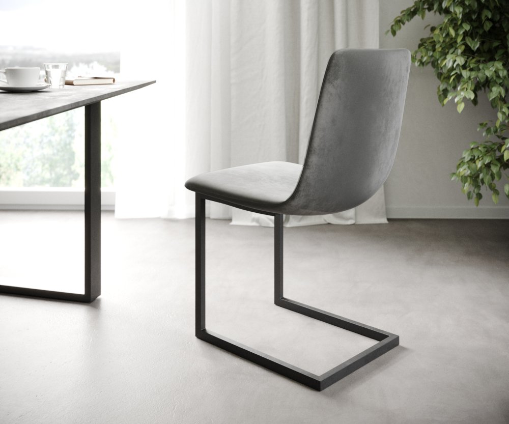 Sada 4 konzolových jídelních židlí Trado-Adesso Light Grey Obrázek
