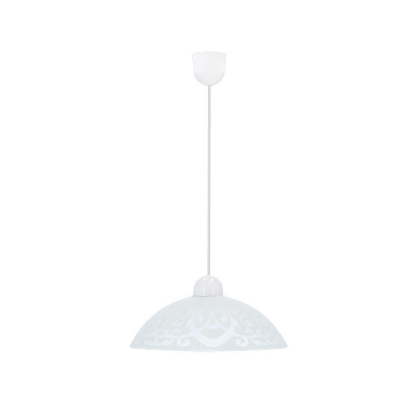 Závesná lampa Bronte 1X60W E27 tienidlo biele so vzorom