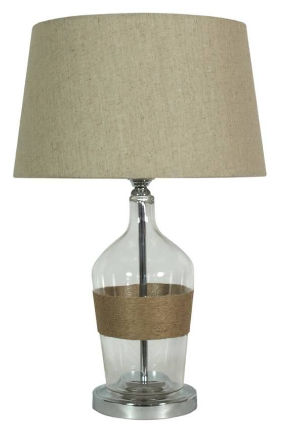 Stolní lampa béžová plátěná 25x47cm Eco