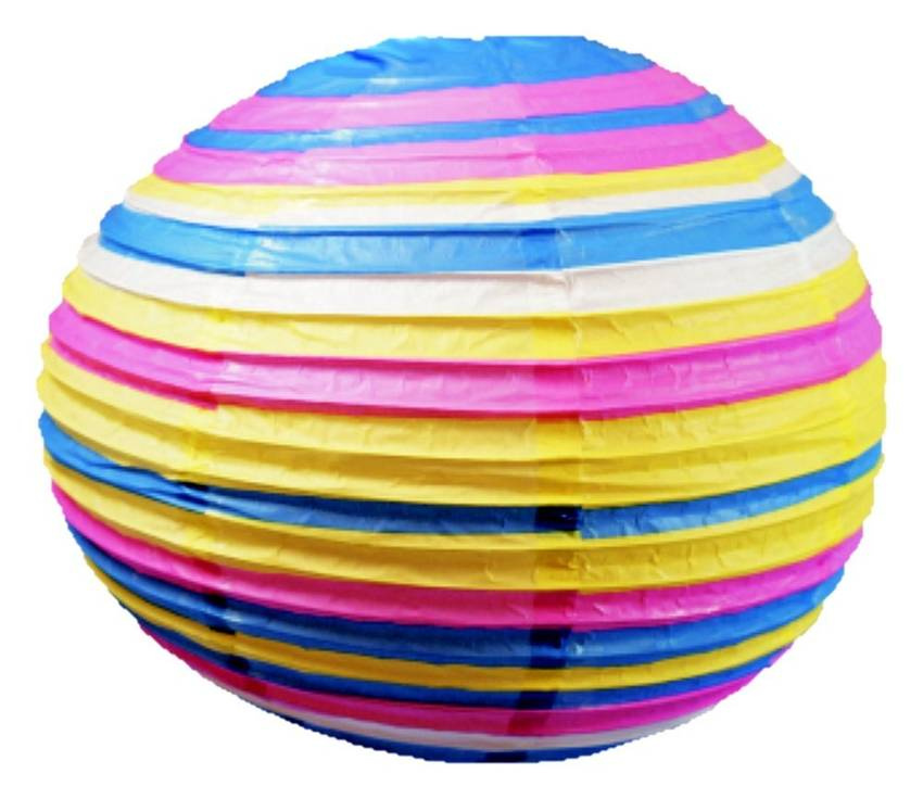 Modro-růžové papírové stínidlo na lampu ve tvaru koule 50 cm Cocoon