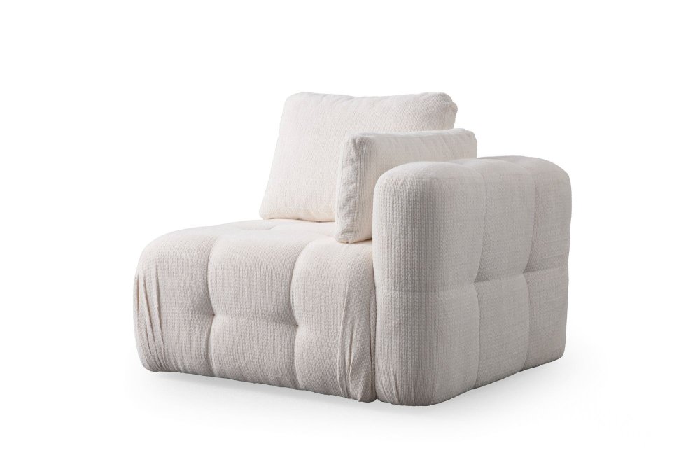 Rohová sedací souprava Amaris 3 Seater With Pouffe - White (obrázek 9)