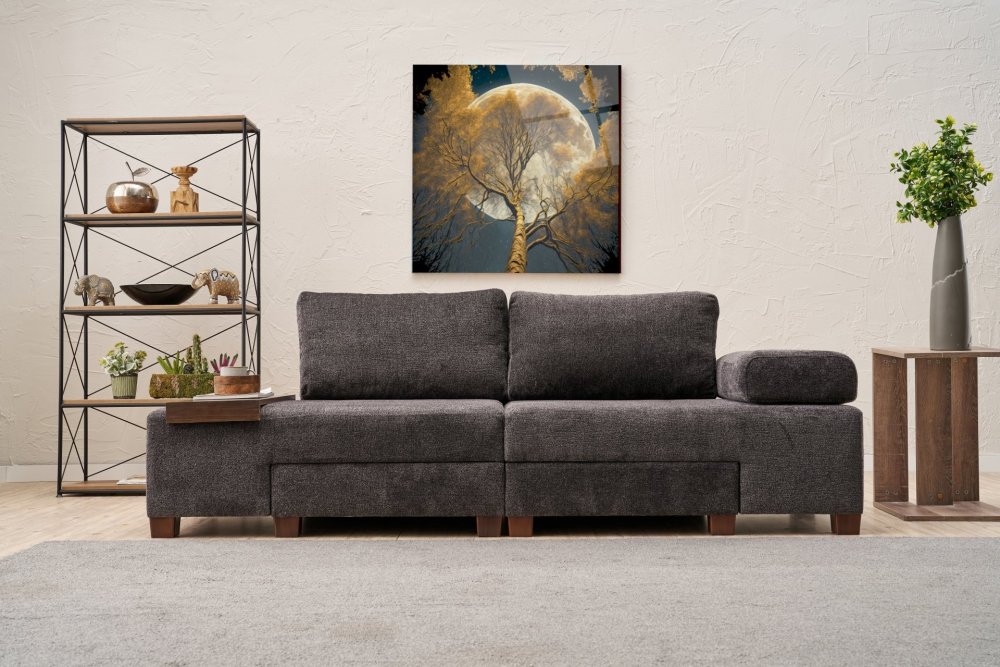 Trojmiestna rozkladacia pohovka Perenna Chenille - Anthracite