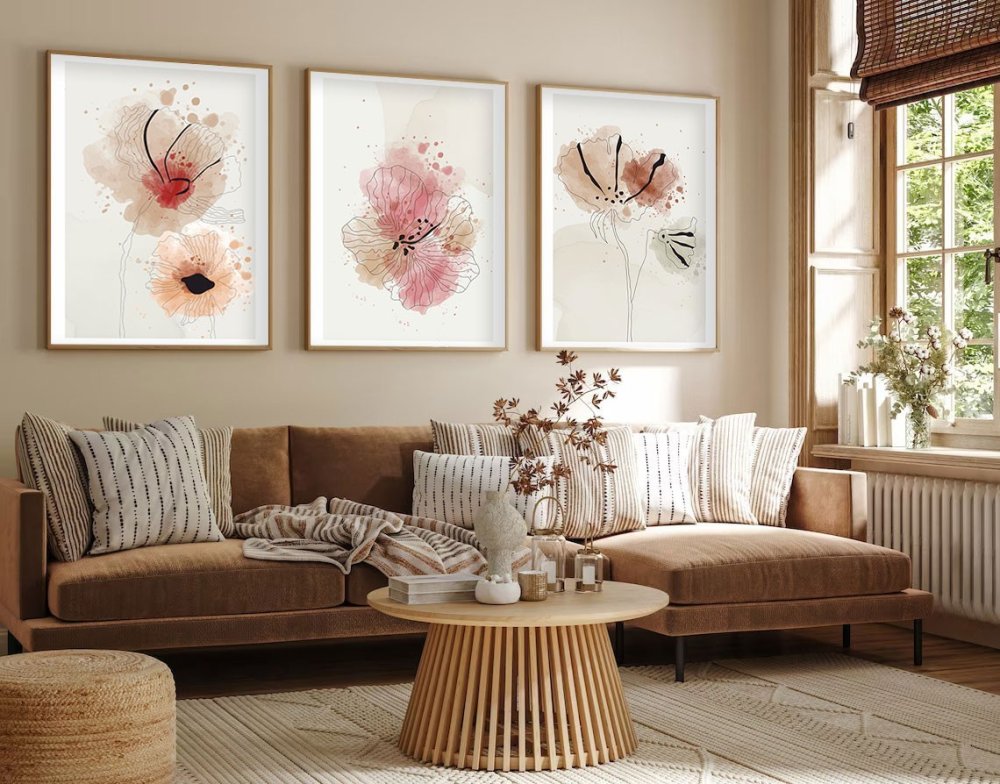 Dekoratívny rámovaný obraz z MDF (3 kusy) Huhu205 - 50 x 70