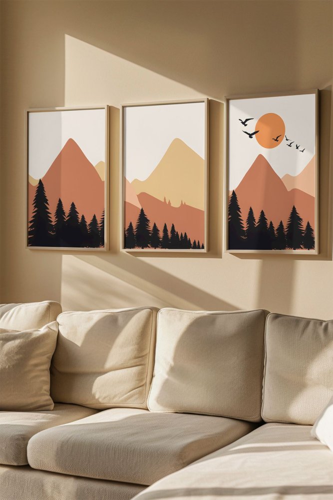 Dekoratívny rámovaný obraz (3 kusy) Artvmodel28-Ahsap