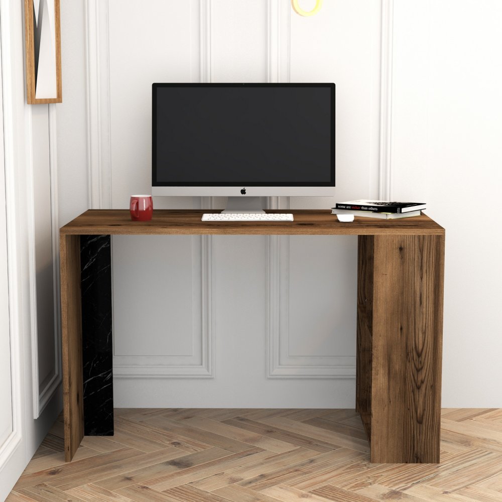 Psací stůl Lima - Walnut, Black Marble (obrázek 6)