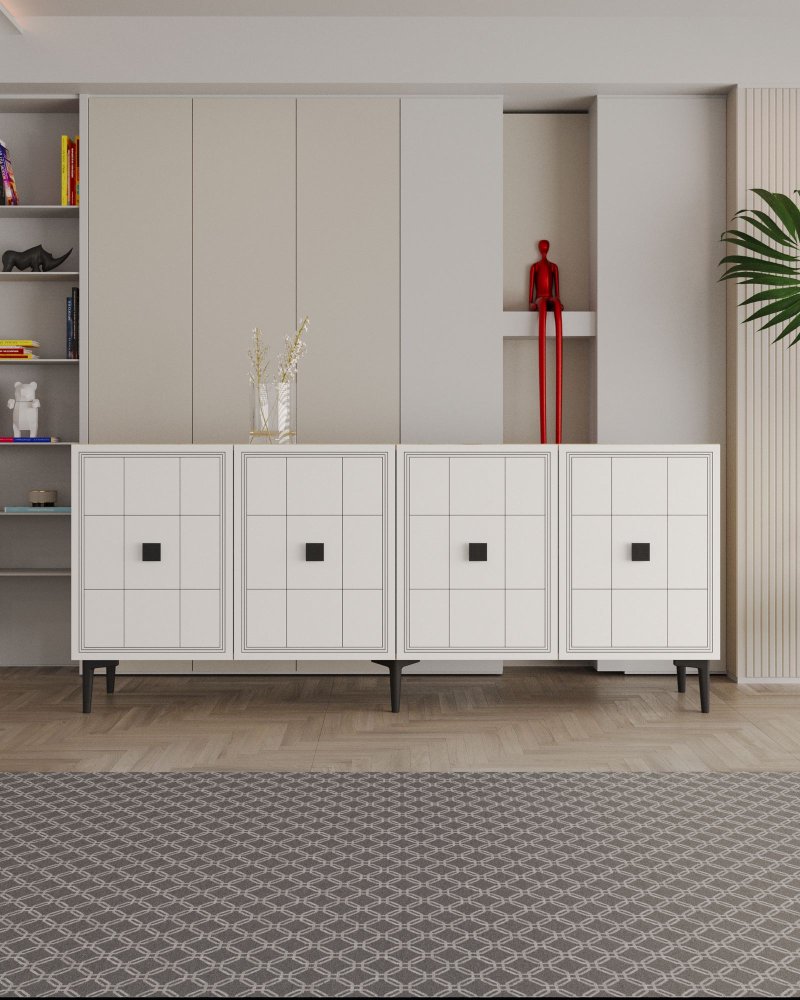 Konzolový stolík Yuka 150 - Sapphire Oak, White