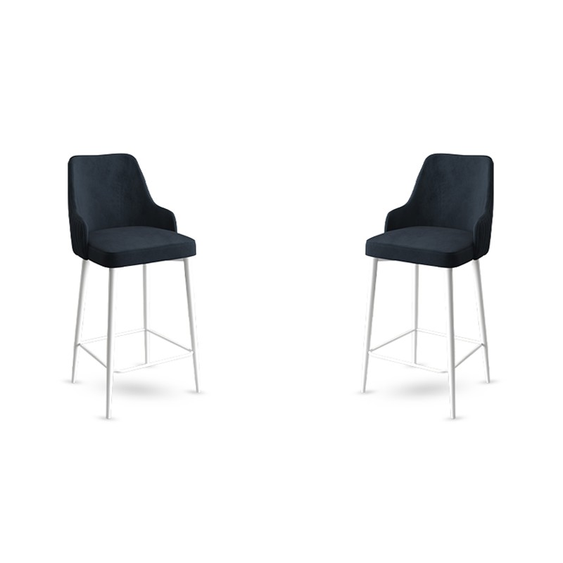 Bar Stool Set (2 Pieces) Enox - Anthracite, White (obrázek 2)