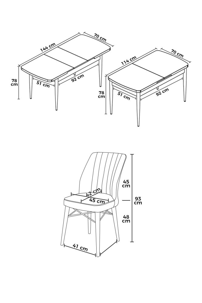 Extendable Dining Table & Chairs Set (7 Pieces) Nef - Baroque, Fume (obrázek 3)