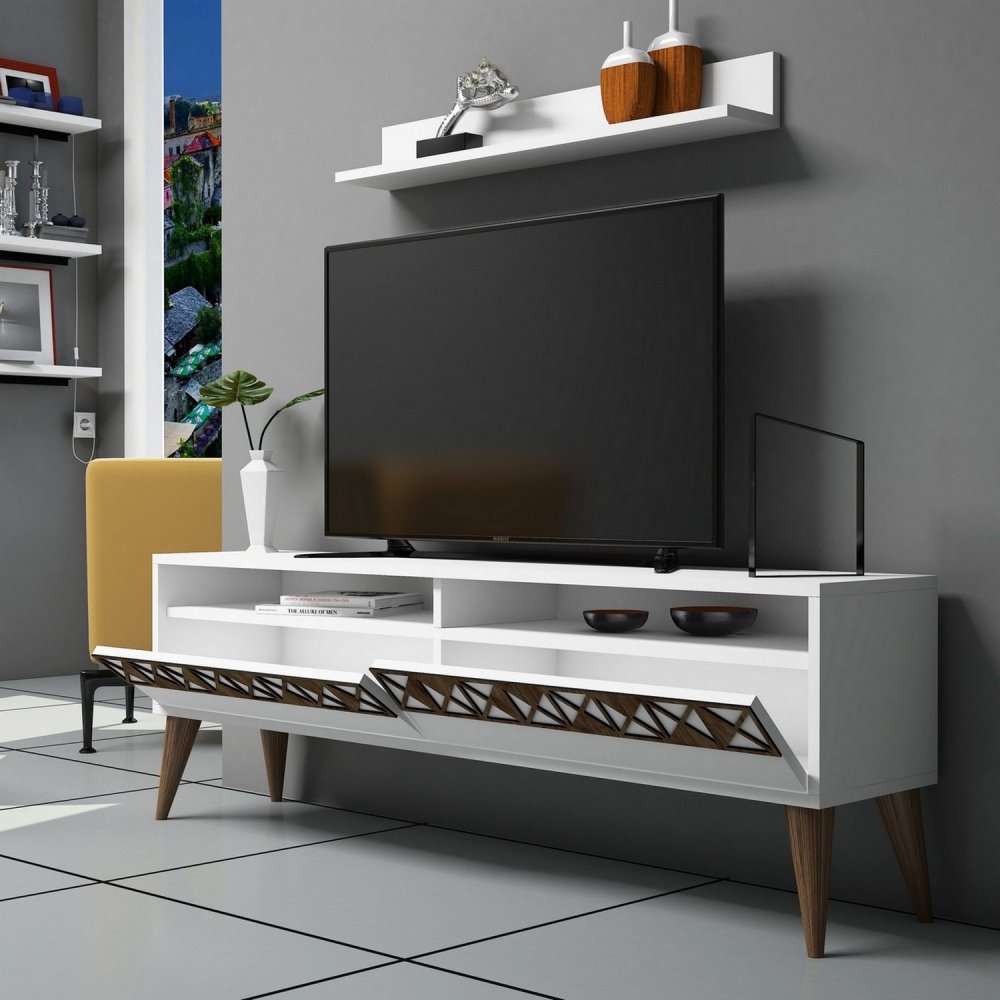 TV stěna / Sestava pod TV Line - White (obrázek 4)