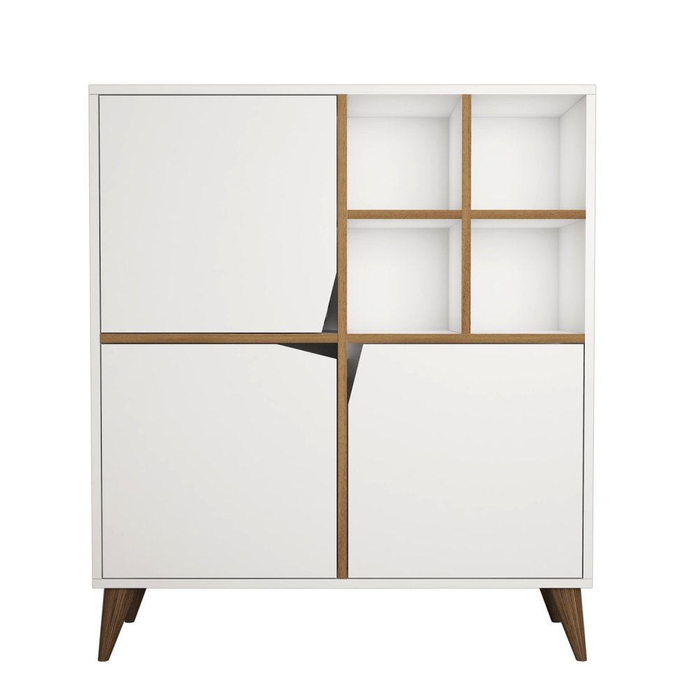 Víceúčelová skříňka Pulse - White, Walnut (obrázek 2)