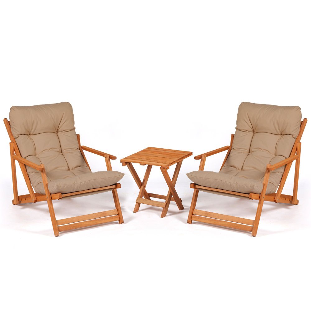 Garden Table & Chairs Set (3 Pieces) My007 - Brown