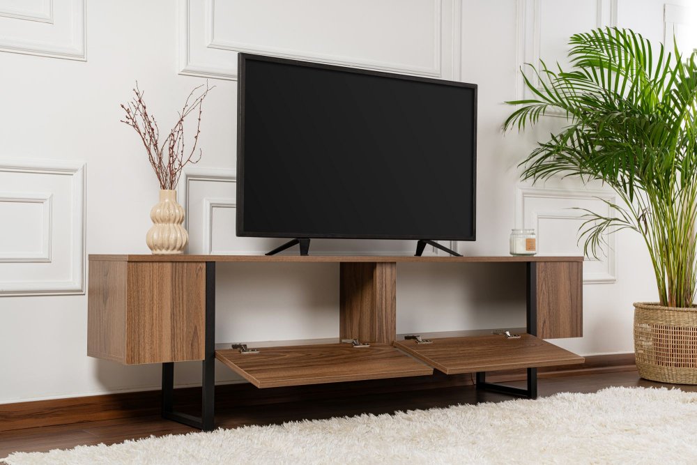TV stolík Serenity - Walnut, Black