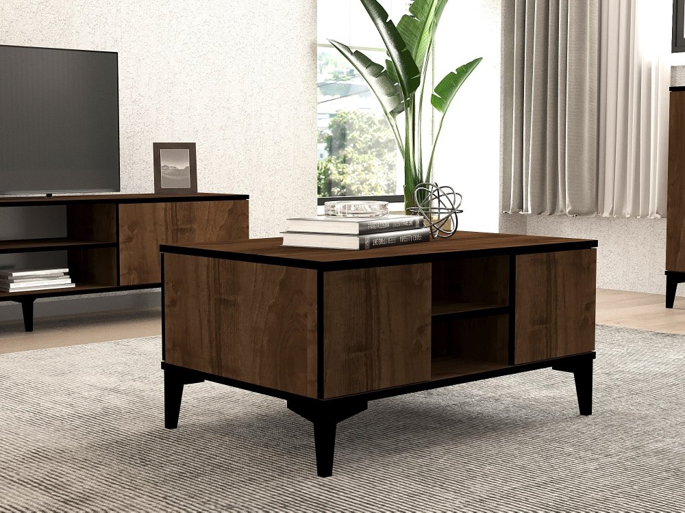 Konferenčný stolík Gediz - Walnut, Black