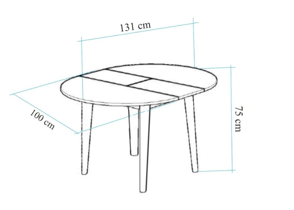 Extendable Dining Table Oliver - Walnut, Black (obrázek 3)