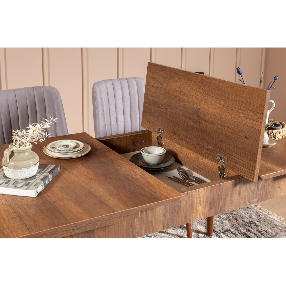 Extendable Dining Table Vina - Walnut (obrázek 7)