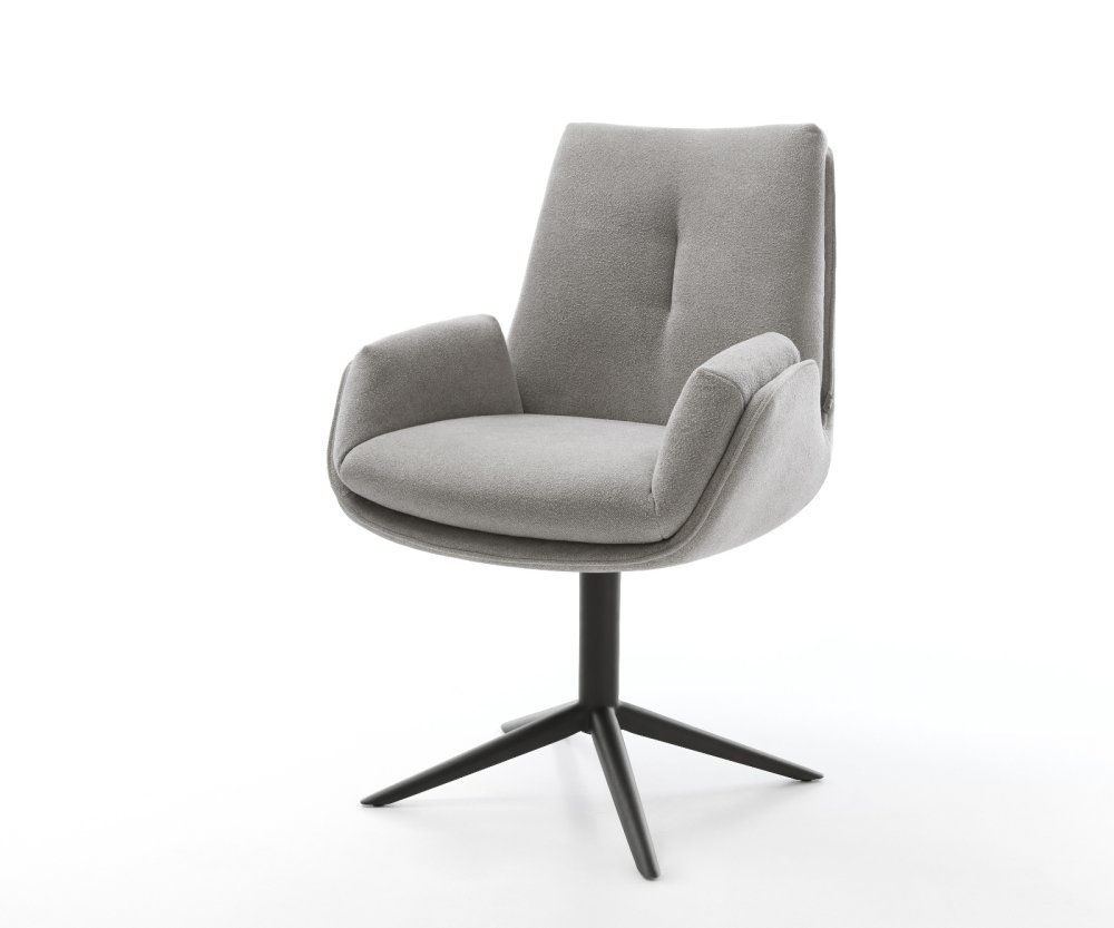 Jedálenská stolička Clea-Flex texturovaná látka mäkký sivá krížová