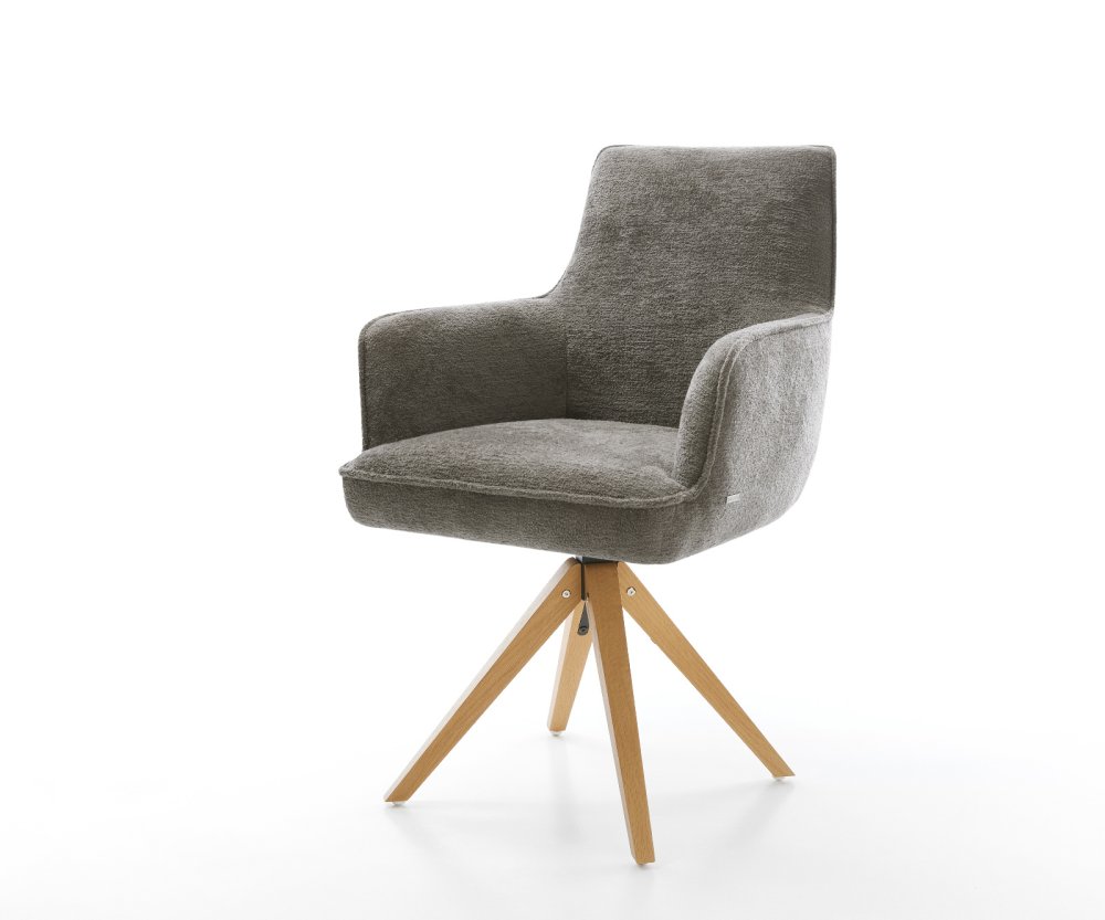 Jedálenská stolička Heira-Flex s opierkami bouclé mäkký tmavobéžová