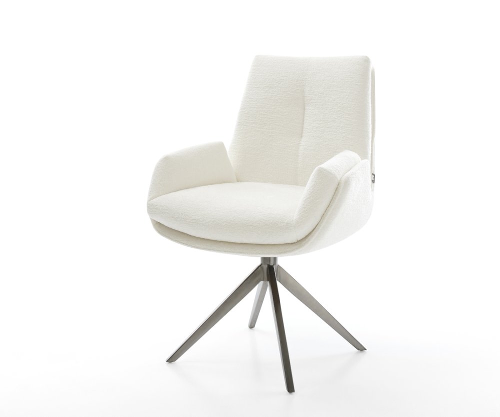 Jedálenská stolička Clea-Flex bouclé mäkký béžová krížová podstava