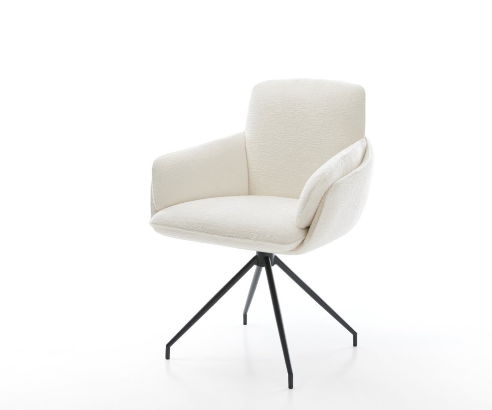 Jedálenská stolička Luan-Flex s opierkami bouclé mäkký béžová krížová