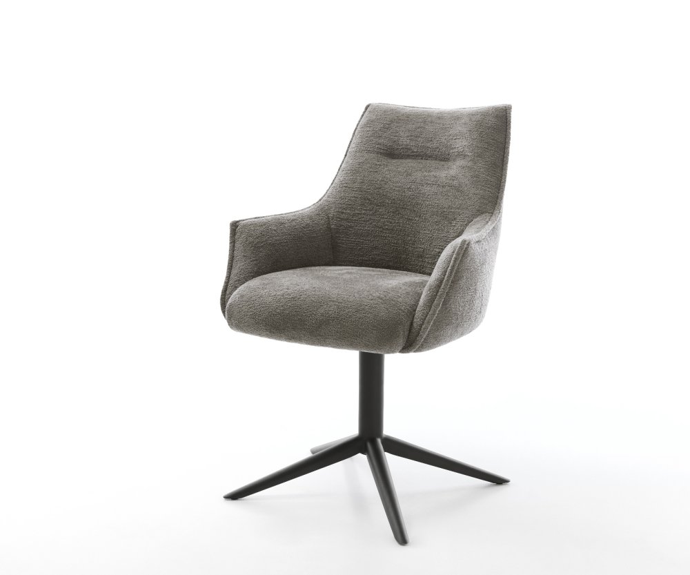 Jedálenská stolička Alja-Flex s opierkami bouclé mäkký tmavobéžová