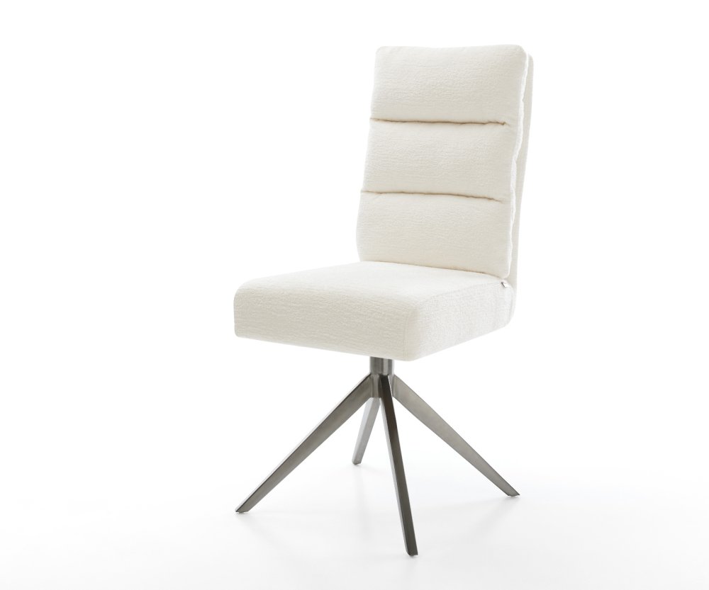 Jedálenská stolička Pela-Flex bouclé mäkký béžová krížová podstava