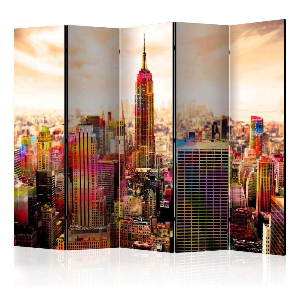 E-shop Paraván Colors of New York City III  225x172 cm (5-dílný),Paraván Colors of New York City III  225x172 cm (5-dílný)
