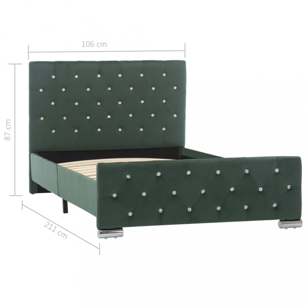 Postel tmavě zelený samet Dekorhome 100x200 cm