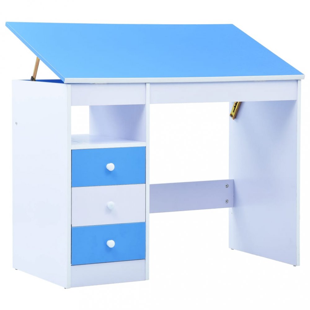 Detský písací stôl náklopný Dekorhome Modrá