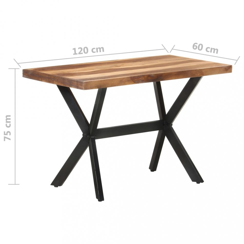 Jídelní stůl masivní dřevo / ocel Dekorhome 120x60x75 cm