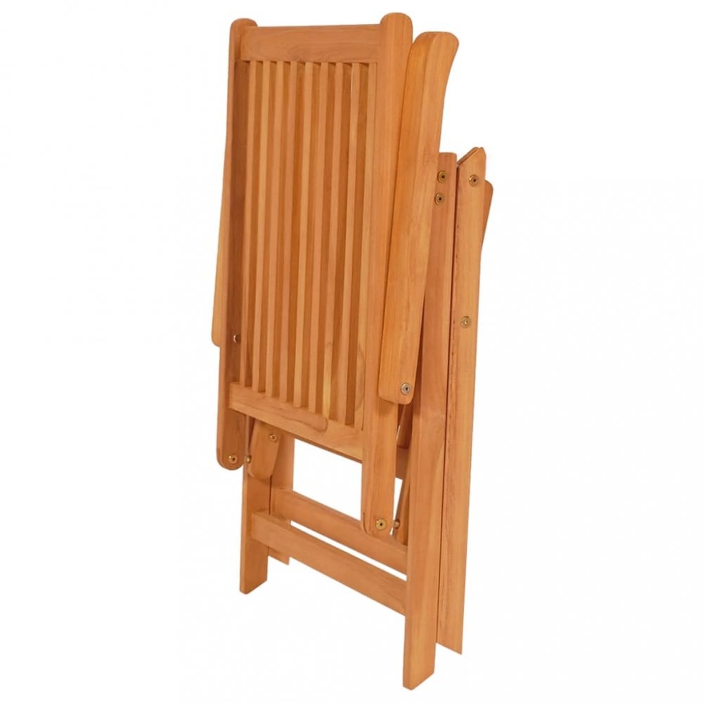 Záhradná stolička 6 ks teak / látka Dekorhome Modrá