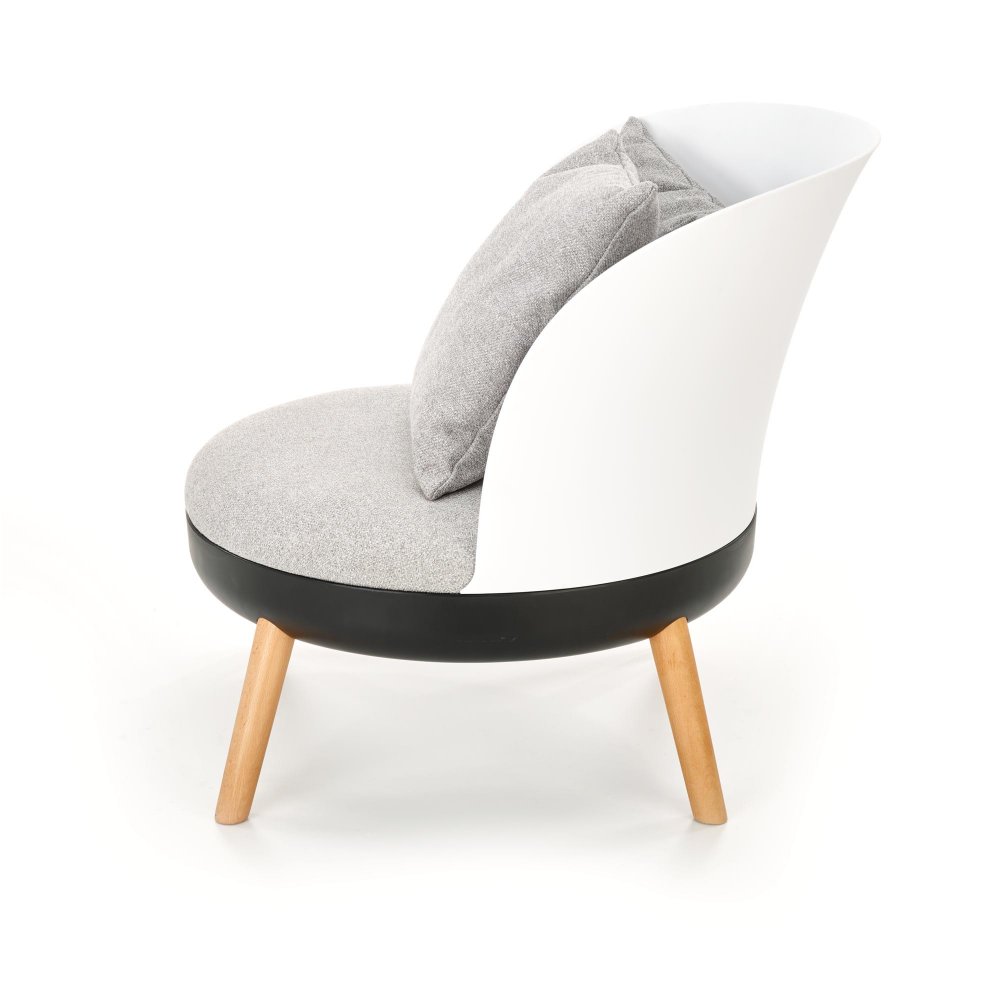 Křeslo Scandi popelavě šedá/bílá/černá Obrázek