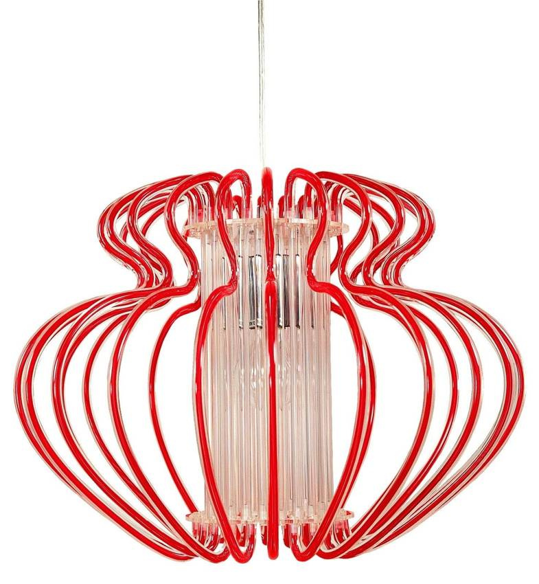 Červená závěsná lampa 52x42cm Imperia