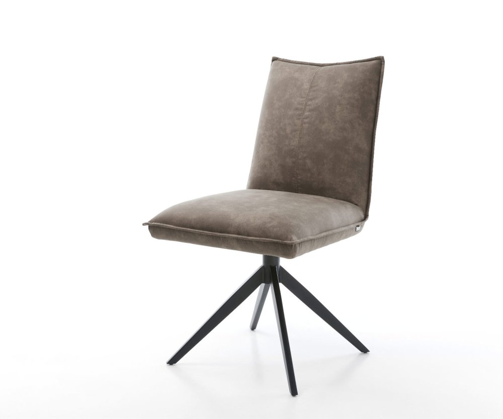 Otočné kreslo Lelio-Flex Mikrovlákno Taupe Vintage Cross Frame Wide