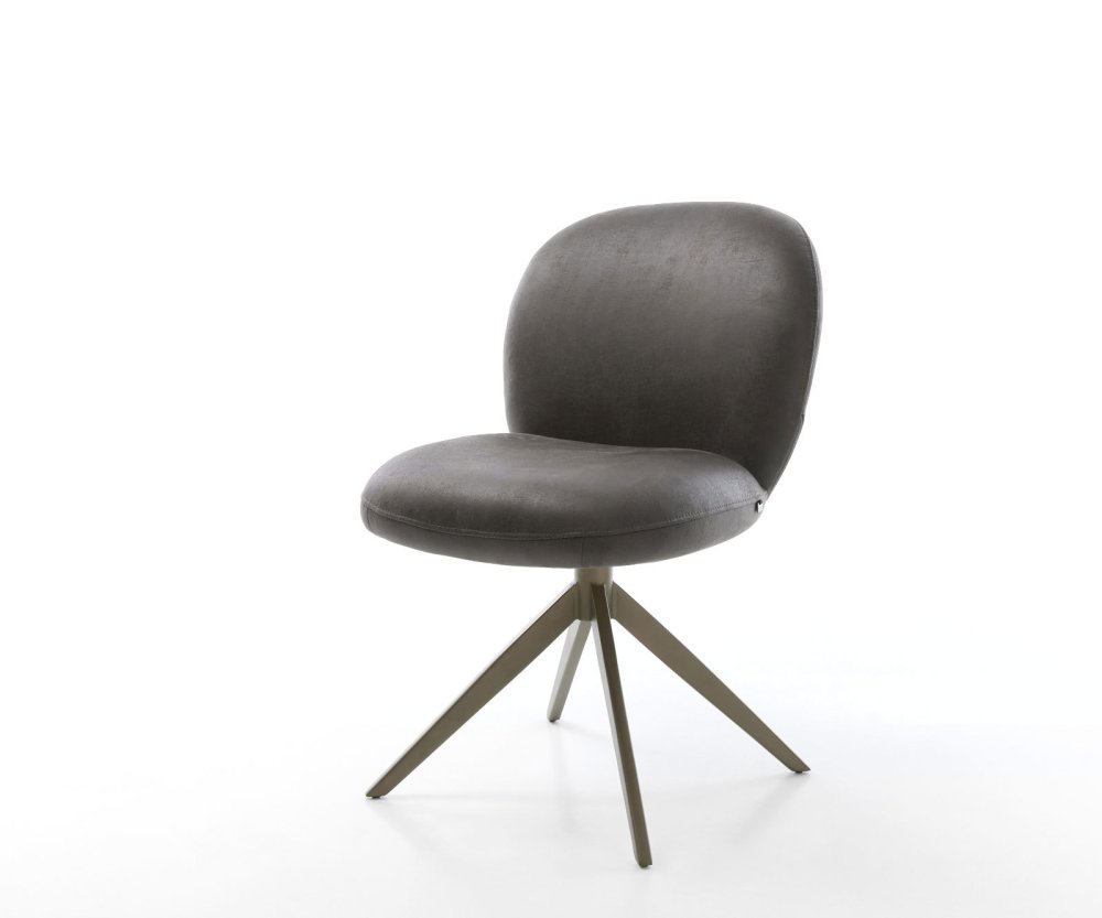 Otočná stolička Nube-Flex mikrovlákno antracitový vintage krížový rám