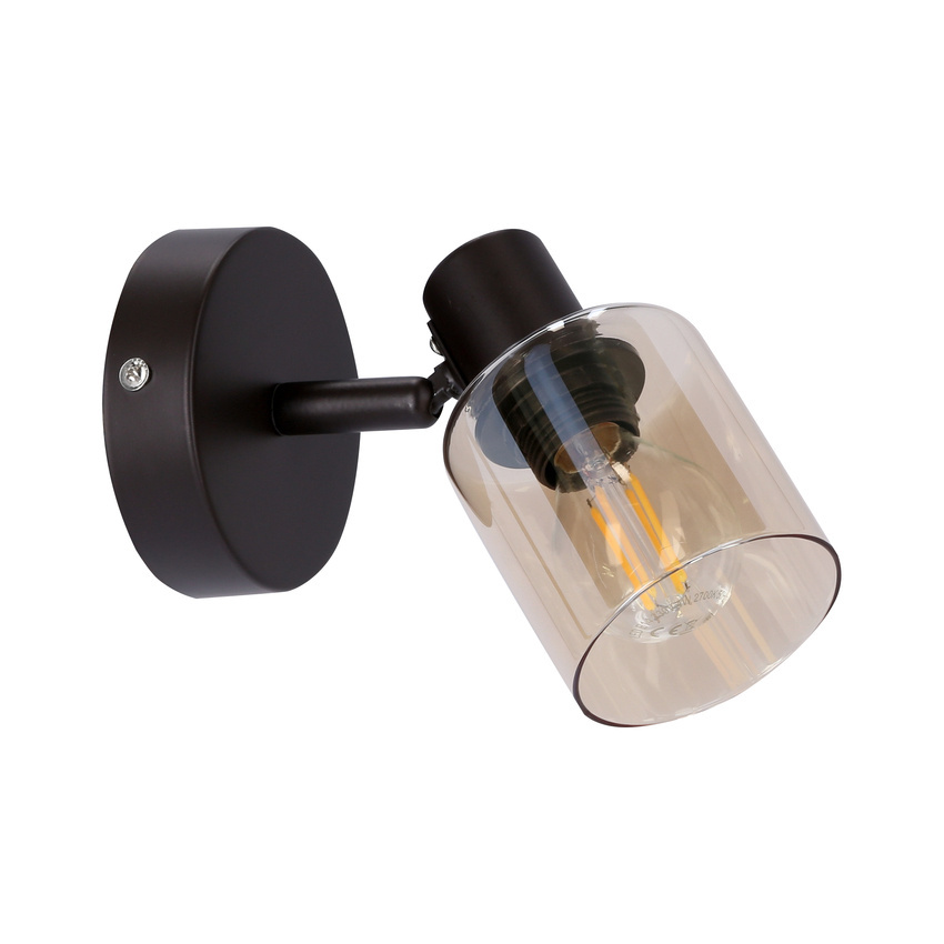HNEDÁ NÁSTENNÁ LAMPA AGRA 1X40W E14 JANTÁROVÉ TIENIDLO