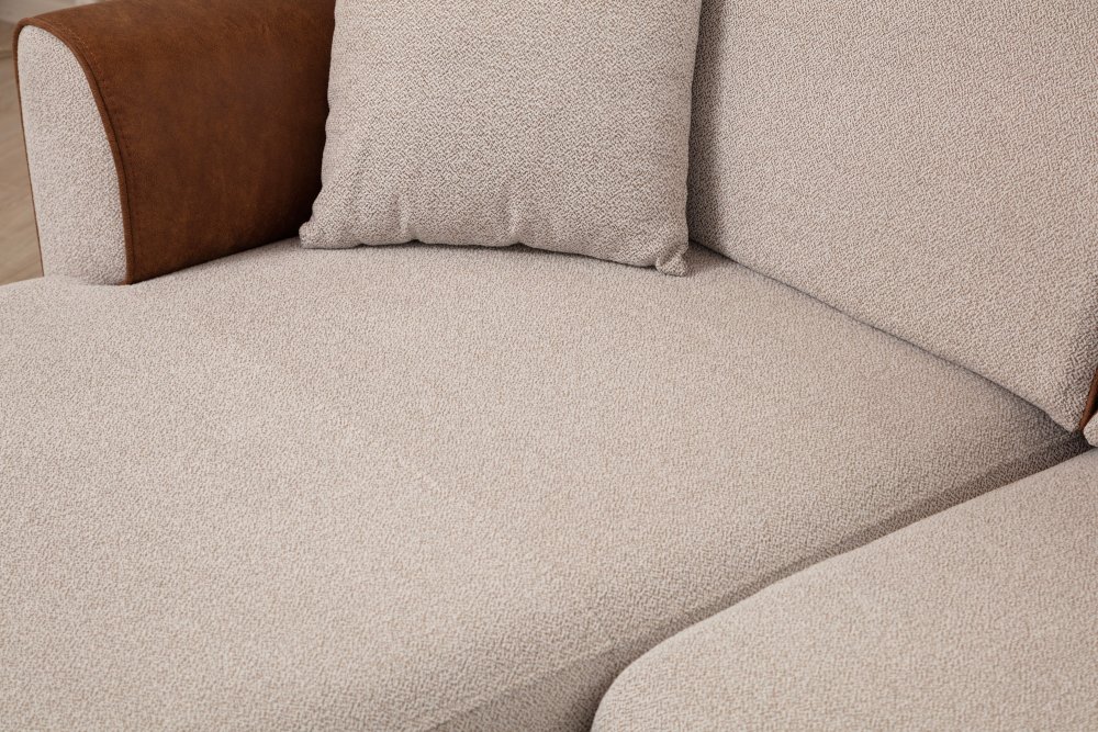 Rohová rozkládací pohovka Aren Left - Beige, Cinnamon (obrázek 10)