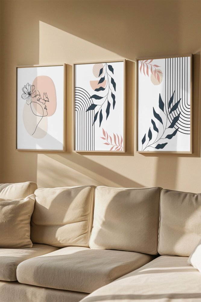 Dekoratívny rámovaný obraz (3 kusy) Artvmodel22-Ahsap