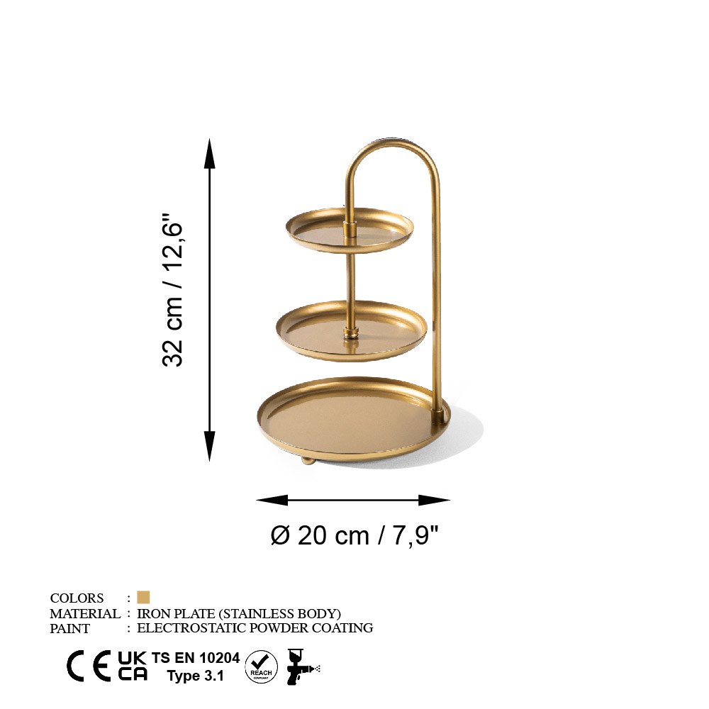 Dekorativní kovový doplněk Kalkı-B - Gold (obrázek 3)